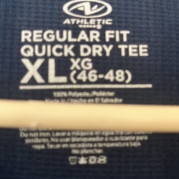 Men’s blue waffle knit polyester quick dry tee shirt - Picture 2 of 5